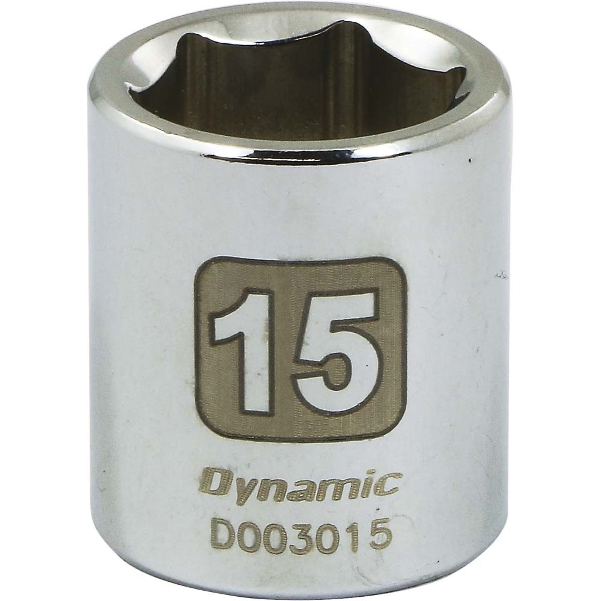 Dynamic Tools 1/4" Drive 6 Point Metric, 15mm Standard Length, Chrome Finish Socket
